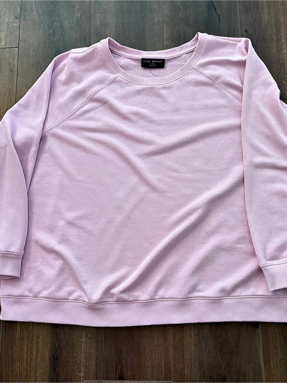 Lane Bryant Sparkle Knit Long-Sleeve Crew-Neck Sweatshirt Crew-Neck Sweatshirt